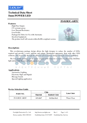 35-01/R3C-ARTC datasheet - 5mm POWER LED