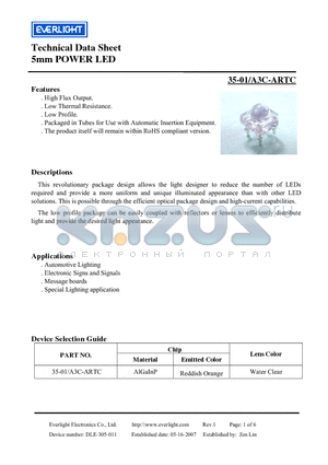 35-01/A3C-ARTC datasheet - 5mm POWER LED