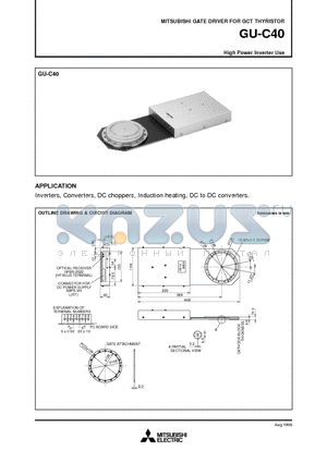 GU-C40 datasheet - GATE DRIVER FOR GCT THYRISTOR High Power Inverter Use