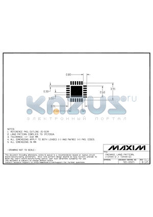 90-0021 datasheet - PACKAGE LAND PATTERN, (T2444-3 / T24443)