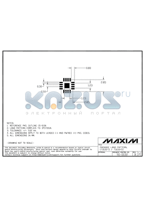 90-0032 datasheet - PACKAGE LAND PATTERN, (T1633-5 / T16335)