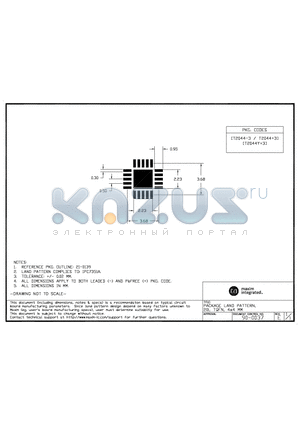 90-0037 datasheet - PACKAGE LAND PATTERN, 20L TQFN, 4*4MM