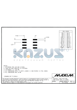 90-0096 datasheet - PACKAGE LAND PATTERN, (S8) 0.150 SOIC, 8 LEADS