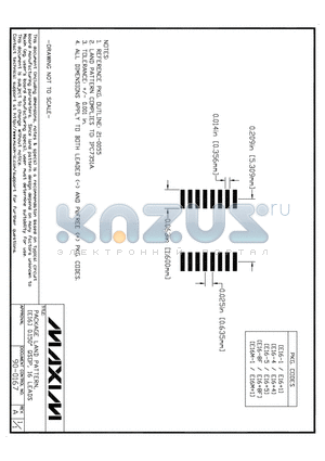 90-0167 datasheet - PACKAGE LAND PATTERN, (E16) 0.150 QSOP, 16 LEADS