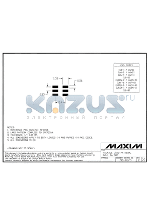 90-0175 datasheet - PACKAGE LAND PATTERN, (U6) 6L SOT