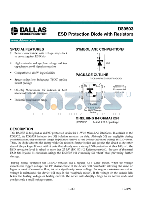 DS9503P datasheet - ESD Protection Diode with Resistors