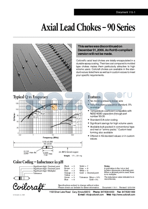 90-03 datasheet - Axial Lead Chokes