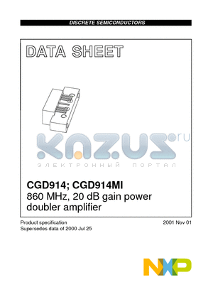 CGD914MI datasheet - 860 MHz, 20 dB gain power doubler amplifier