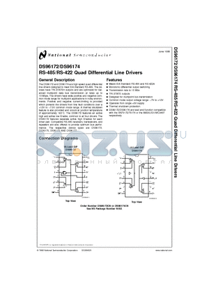 DS96172 datasheet - RS-485/RS-422 Quad Differential Line Drivers