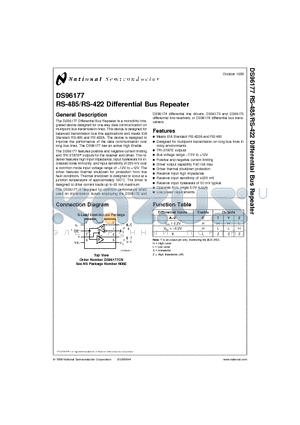 DS96177 datasheet - RS-485/RS-422 Differential Bus Repeater