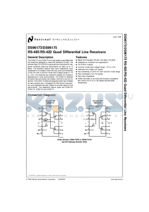 DS96173 datasheet - RS-485/RS-422 Quad Differential Line Receivers
