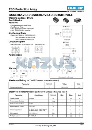 CSRS085V0-G datasheet - ESD Protection Array