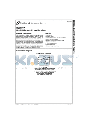 DS9637A datasheet - Dual Differential Line Receiver