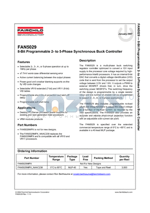 FAN5029_07 datasheet - 8-Bit Programmable 2- to 5-Phase Synchronous Buck Controller