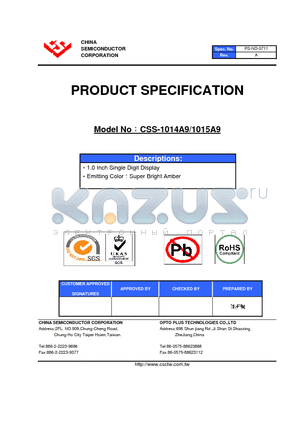 CSS-1014A9 datasheet - 1.0 Inch Single Digit Display