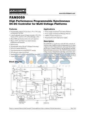 FAN5059 datasheet - High Performance Programmable Synchronous