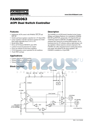 FAN5063 datasheet - ACPI Dual Switch Controller