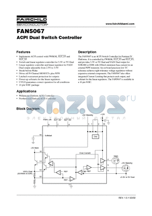 FAN5067 datasheet - ACPI Dual Switch Controller