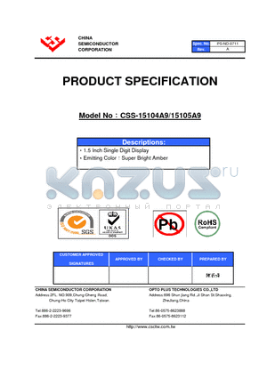 CSS-15104A9 datasheet - 1.5 Inch Single Digit Display