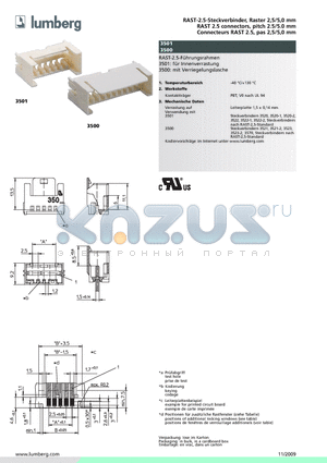 350010 datasheet - RAST-2.5-Steckverbinder, Raster 2,5/5,0 mm