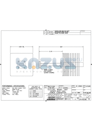 90-760-6 datasheet - OUTLINE, WR90 760 SERIES VERY HIGH POWER TERMINATION