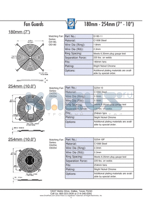 G254-10P datasheet - Fan Guards