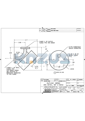 90-ARCE-X-X-X datasheet - OUTLINE, WR90 ARC DETEC., 90 E-BEND