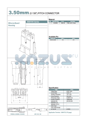 35001HS datasheet - 3.50mm PITCH CONNECTOR