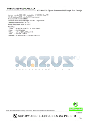 G26US-010011A datasheet - INTEGRATED MODULAR JACK