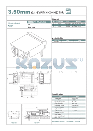 35002WR-02L datasheet - 3.50mm PITCH CONNECTOR