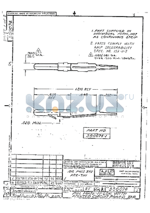 350074-1 datasheet - PIN, MATE-N-LOK, WITH PRINTED CIRCUIT BOARD TAB