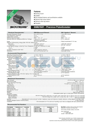 3500S-1-103L datasheet - Precision Potentiometer