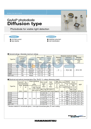 G2711-01 datasheet - GaAsP photodiode