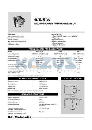 3501-1A-6P datasheet - MEDIUM POWER AUTOMOTIVE RELAY