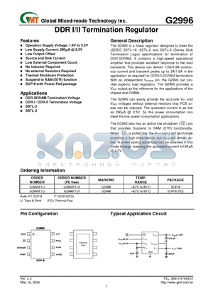 G2996F1UF datasheet - DDR I/II Termination Regulator