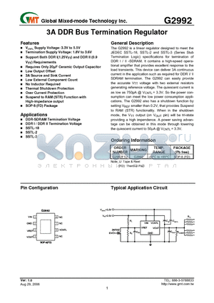 G2992_06 datasheet - 3A DDR Bus Termination Regulator