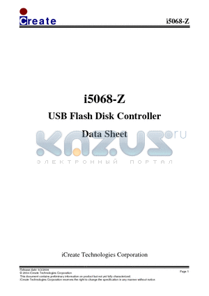 I5068-Z datasheet - USB Flash Disk Controller