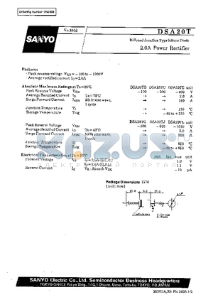 DSA20TB datasheet - 2.0A Power Rectifier