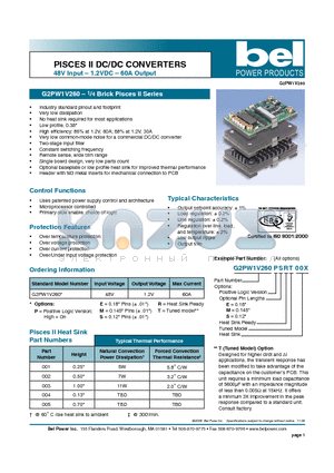 G2PW1V260PERT00X datasheet - PISCES II DC/DC CONVERTERS