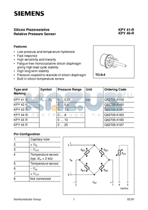 KPY43R datasheet - Silicon Piezoresistive Relative Pressure Sensor