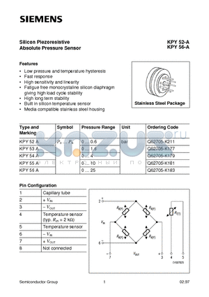 KPY52-A datasheet - Silicon Piezoresistive Absolute Pressure Sensor