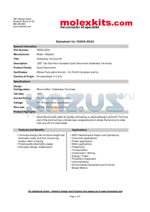 19022-0018 datasheet - .250