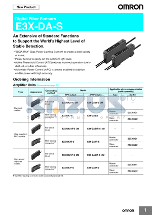 E3X-DA21F-S datasheet - Digital Fiber Sensors