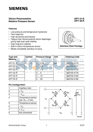 KPY56R datasheet - Silicon Piezoresistive Relative Pressure Sensor