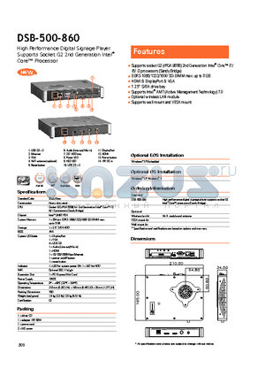 DSB-500-860 datasheet - Supports wall mount and VESA mount