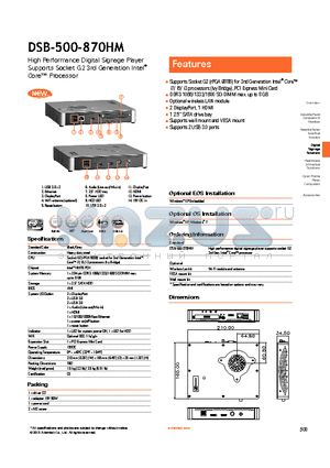 DSB-500-870HM datasheet - Supports wall mount and VESA mount