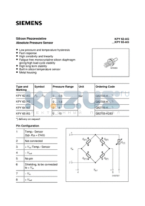 KPY63AG datasheet - Silicon Piezoresistive Absolute Pressure Sensor