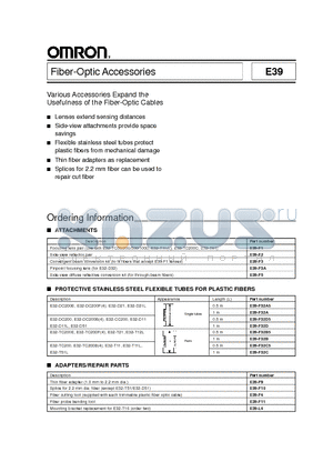 E3X-F datasheet - Fiber-Optic Accessories