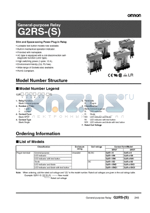 G2R-1-S datasheet - General-purpose Relay