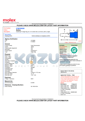 190340009 datasheet - InsulKrimp Snap Plug, for 14-16 AWG Wire, 22.61mm (.890